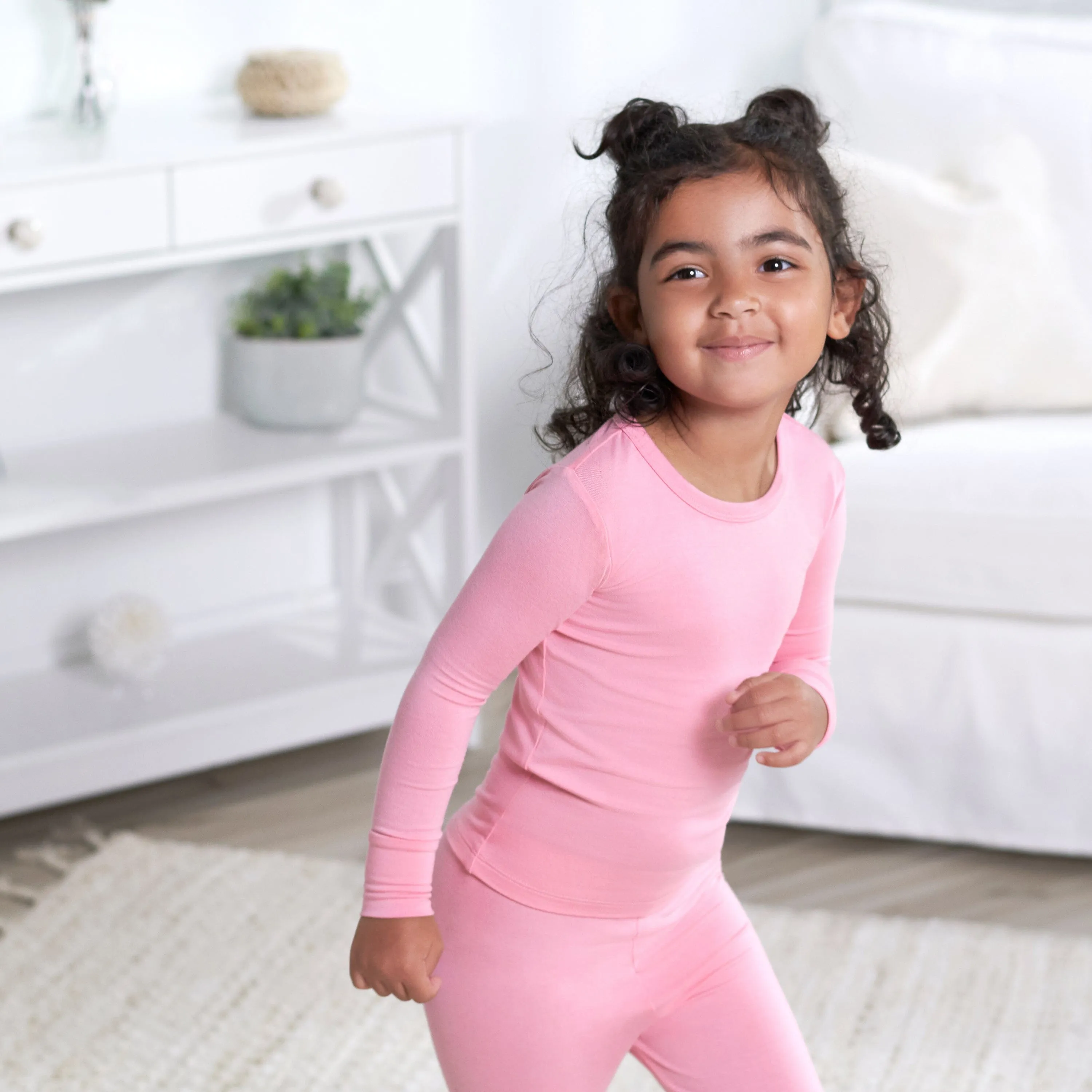 2-Piece Infant & Toddler Pink Lemonade Buttery Soft Viscose Made from Eucalyptus Snug Fit Pajamas