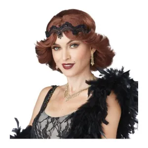 20 S Glitz And Glamour Wig & Headband Brown