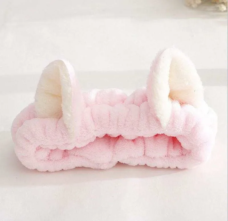 4 Pcs Cute Cat Ears Hairbands for Women Girls Soft Spa Makeup Headbands