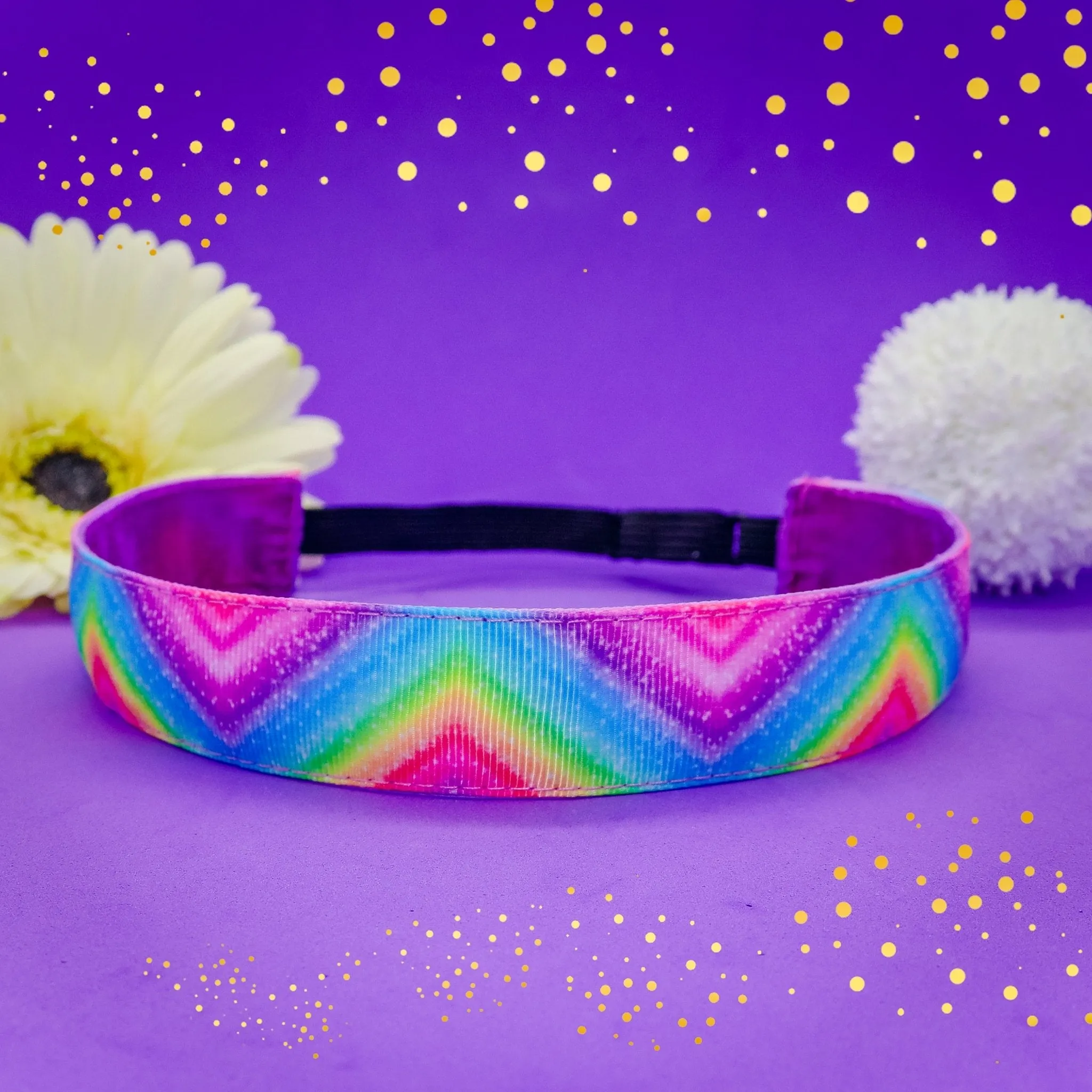 Adjustable No Slip Rainbow Zig Zag Headband