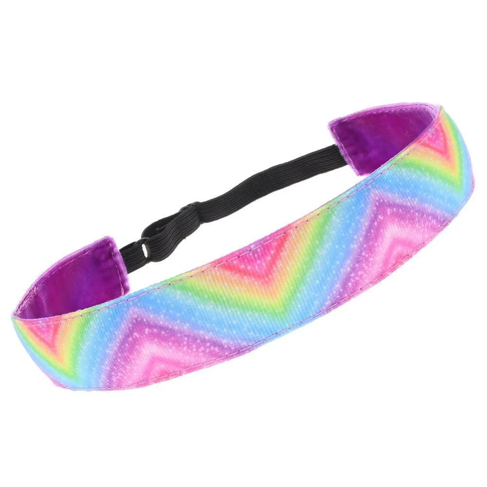 Adjustable No Slip Rainbow Zig Zag Headband