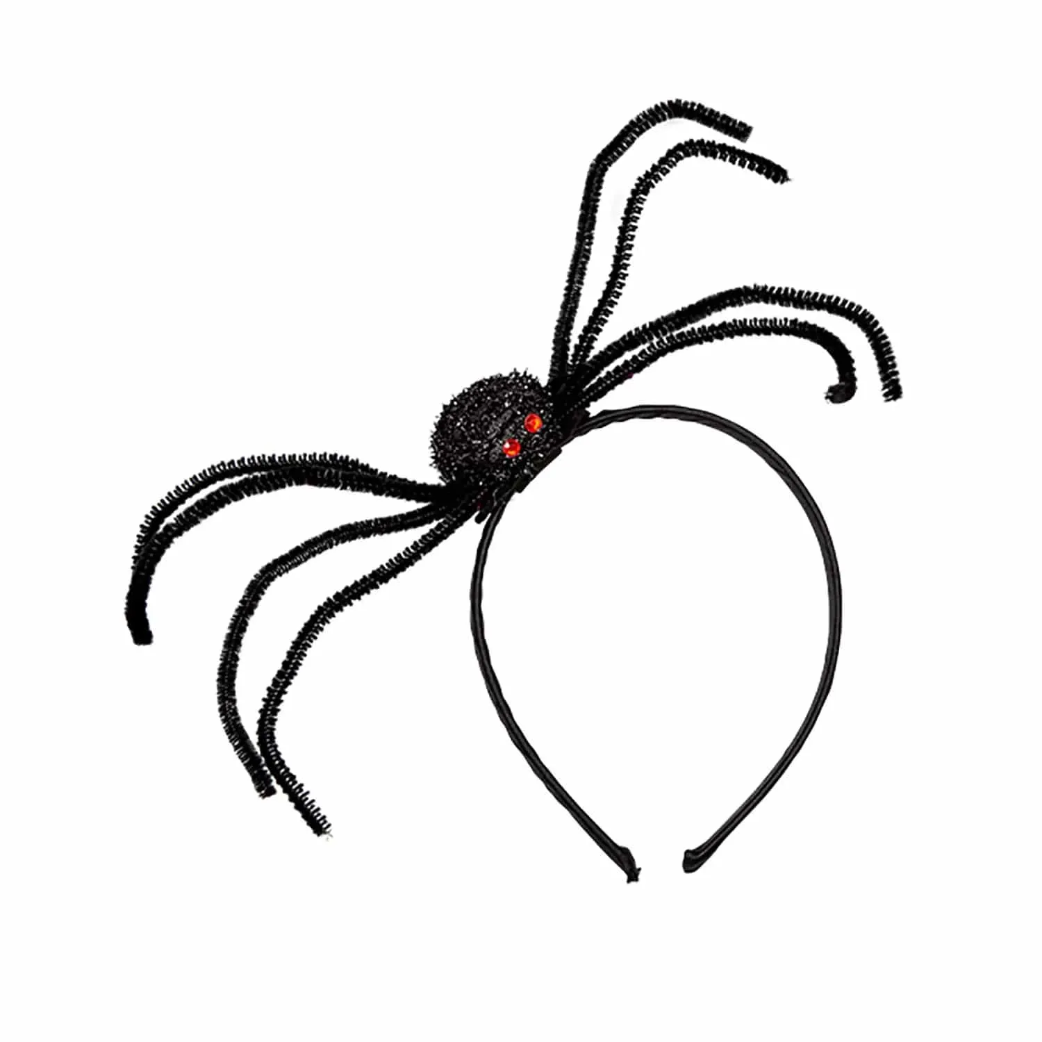 Adults Spider Headband Black Glitter Red Eyes Halloween Hairband