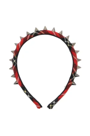 Alessandra rich tartan headband with spike