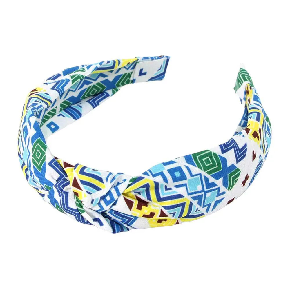 Aztec Patterned Burnout Knot Headband