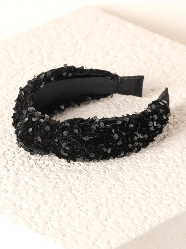 Black Knotted Sequins Headband │ Summer | Clothing │ Schoolgirl Style