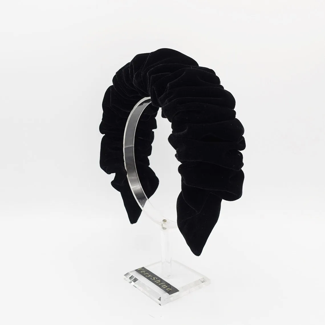 black vevlet headband collection bow ruched padded velvet hairband