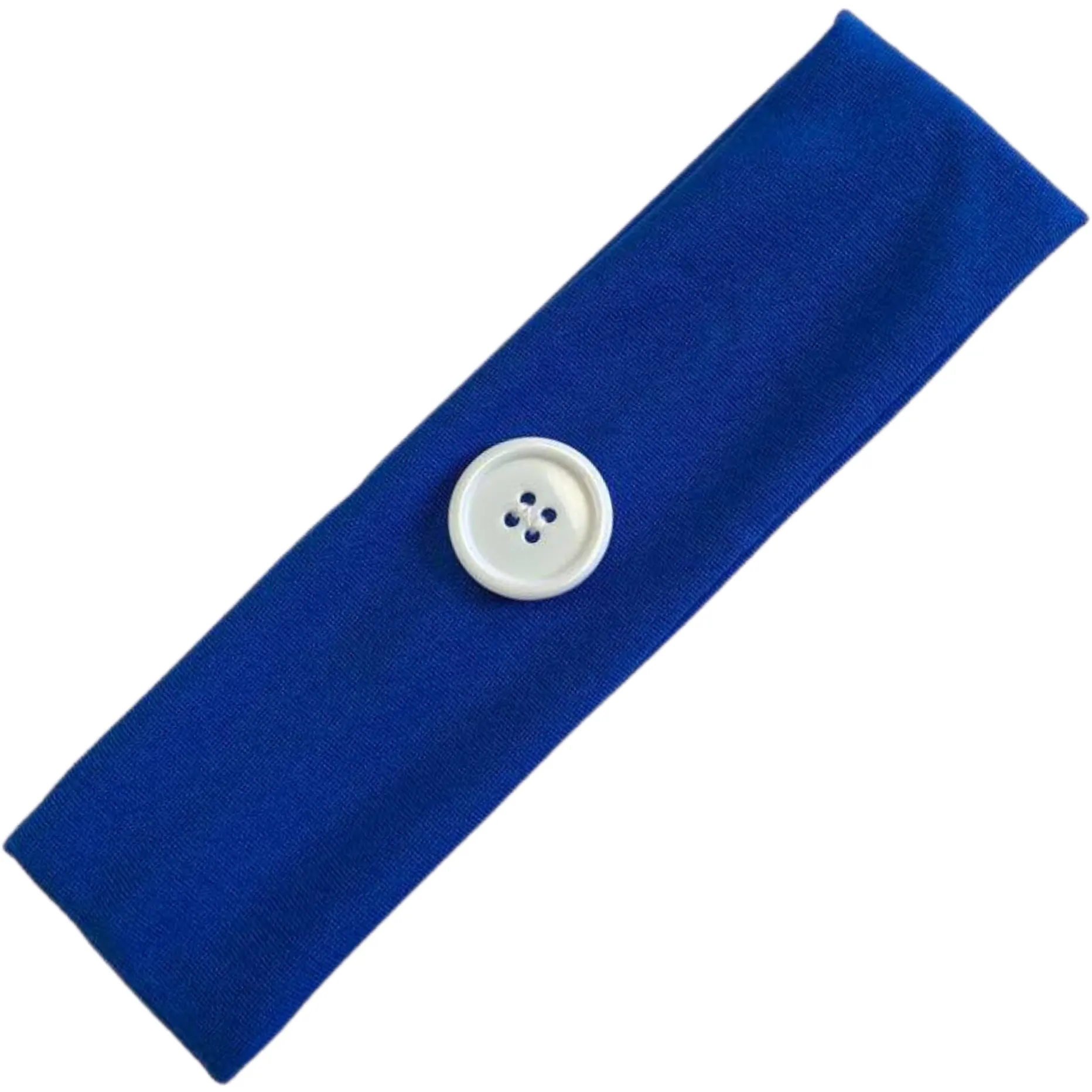 Blue Button Headband for Mask