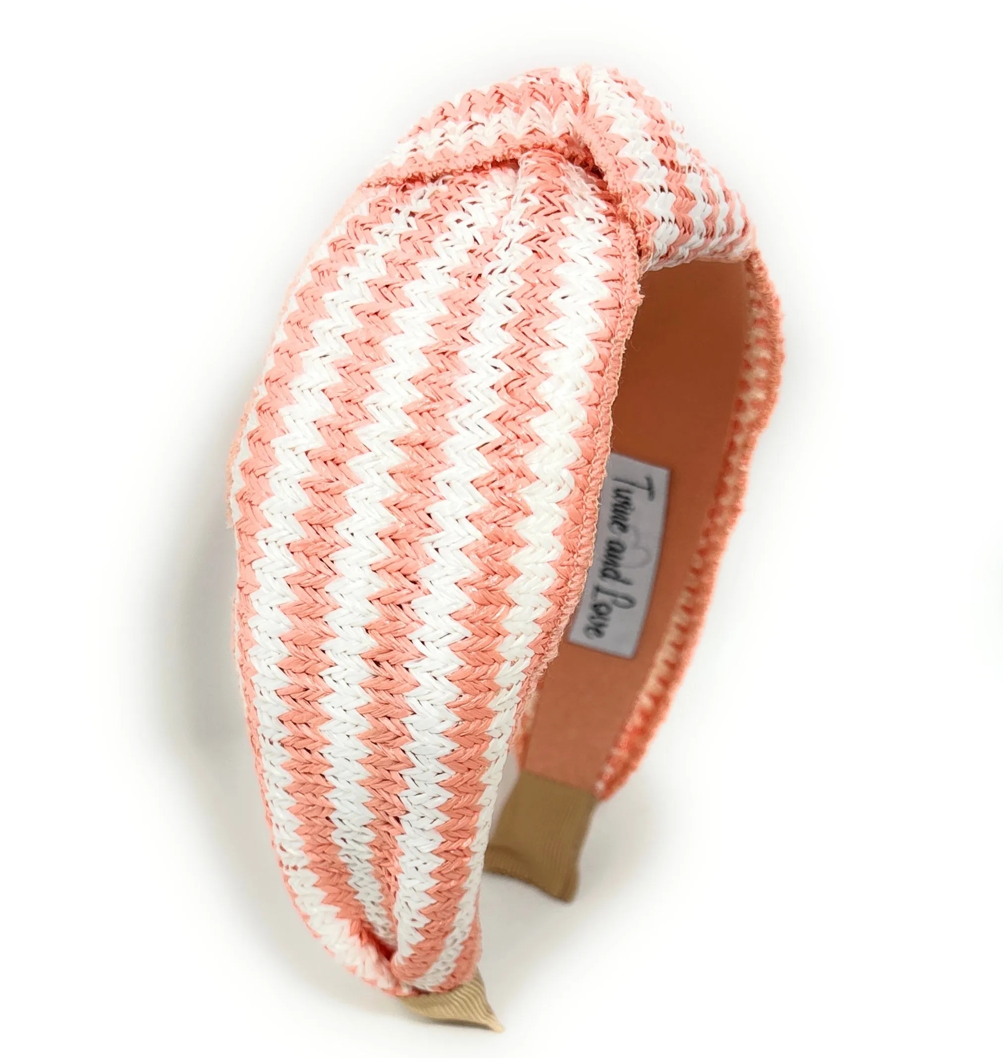 Blush Peach Raffia Knot Headband