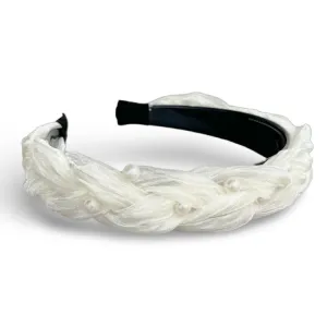 Blushing Braid Headband - White Pearl