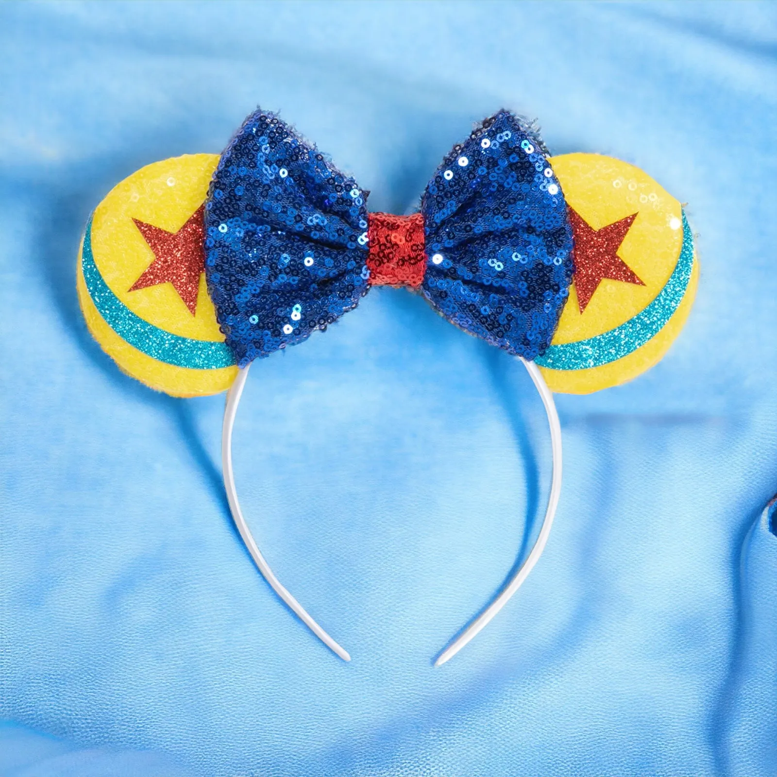 Brand New Toy Story Inspired Mouse Ears Headband with Blue Sequin Bow