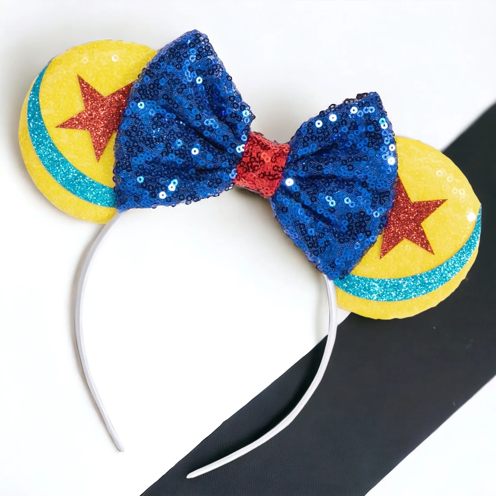 Brand New Toy Story Inspired Mouse Ears Headband with Blue Sequin Bow