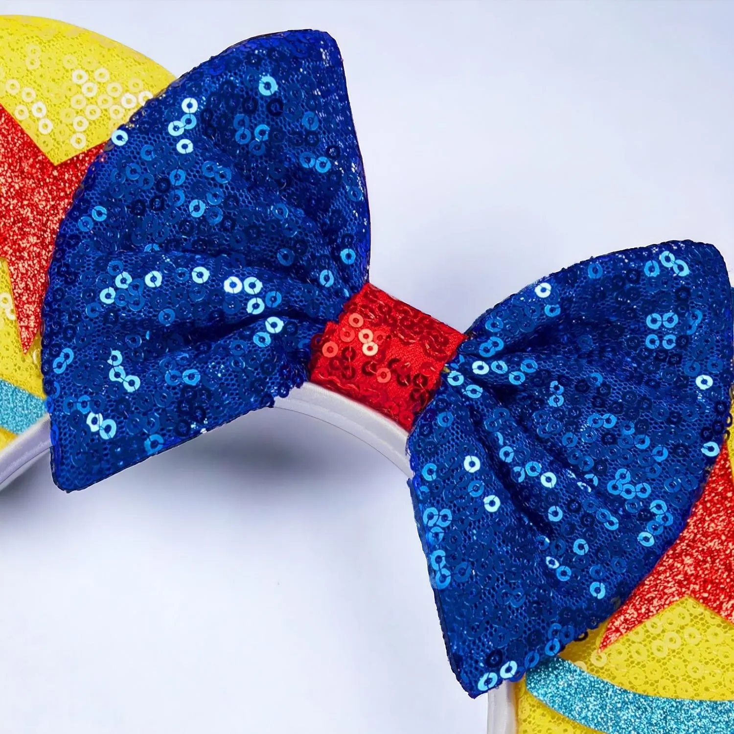 Brand New Toy Story Inspired Mouse Ears Headband with Blue Sequin Bow