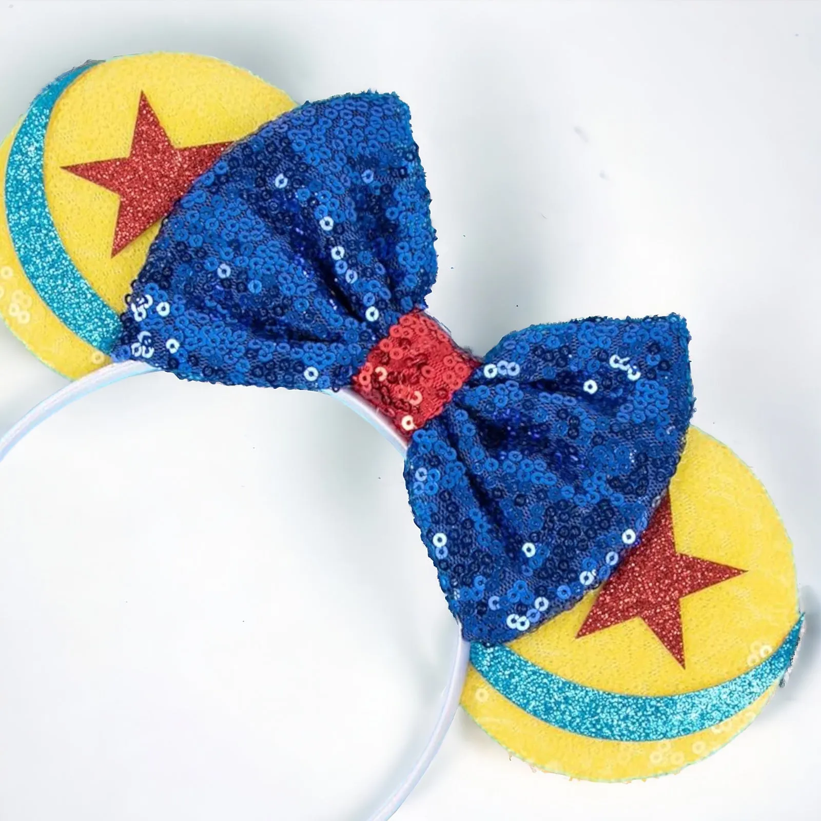 Brand New Toy Story Inspired Mouse Ears Headband with Blue Sequin Bow