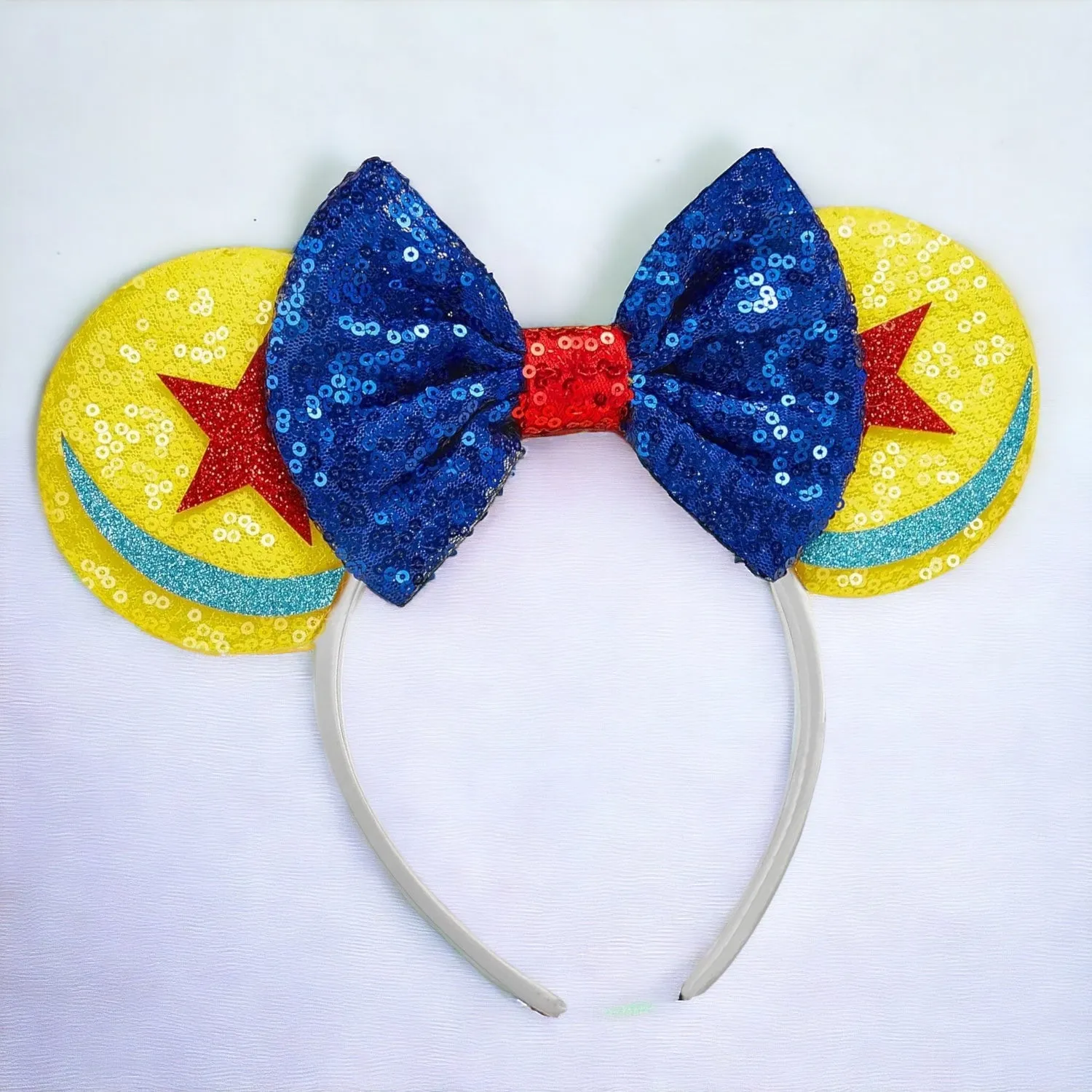 Brand New Toy Story Inspired Mouse Ears Headband with Blue Sequin Bow