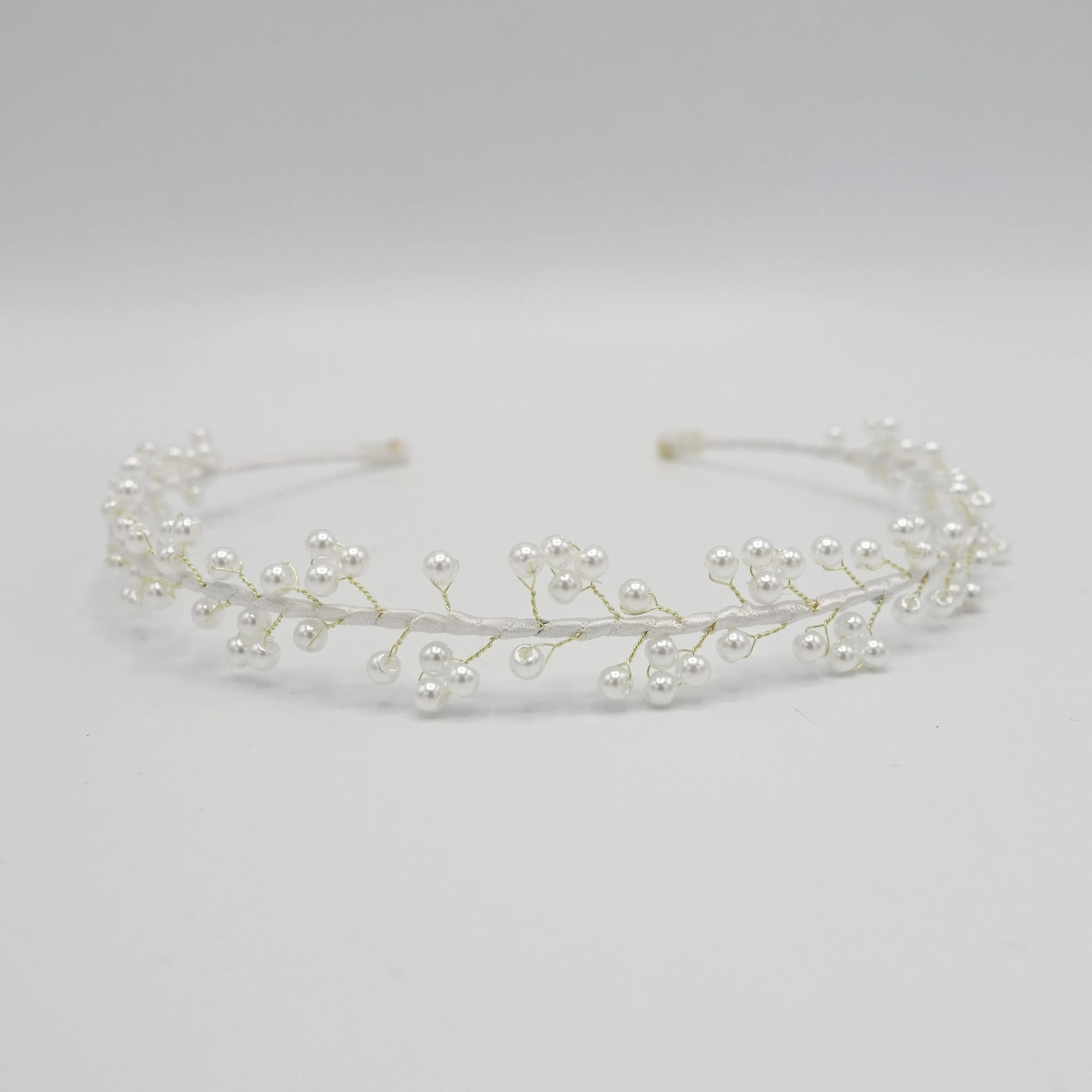 bridal headband pearl beads branch hairband for women