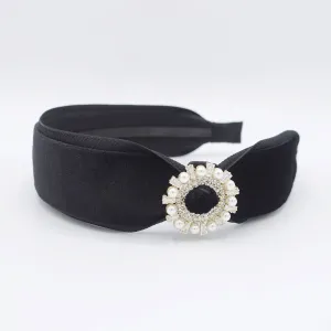 buckle velvet headband rhinestone embellished black hairband for women