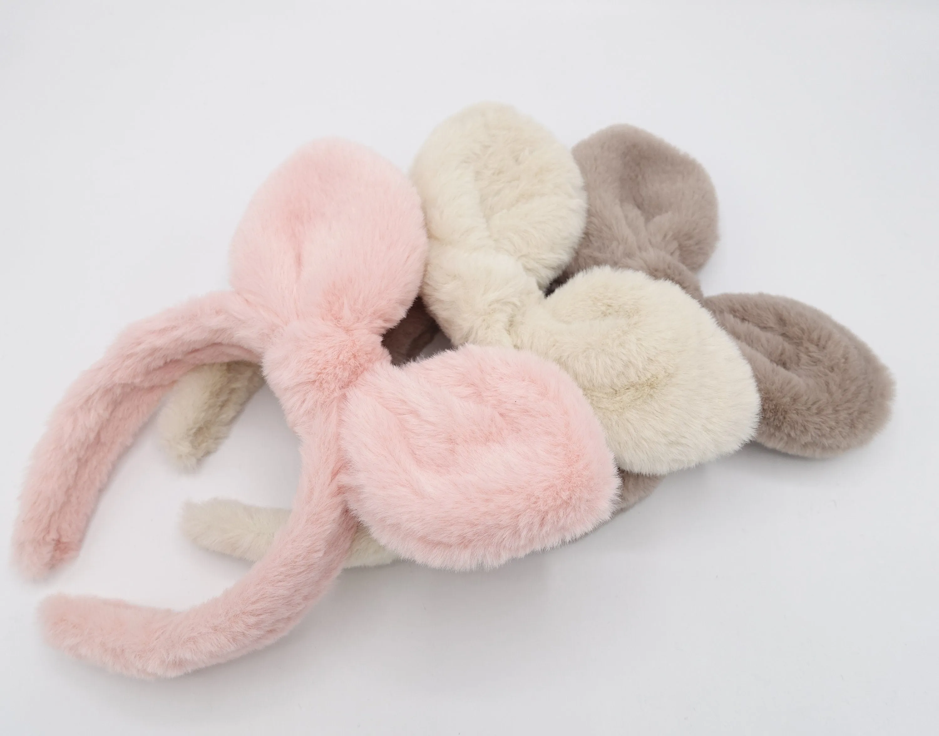 bunny headband fabric fur hairband for Moms and Kids