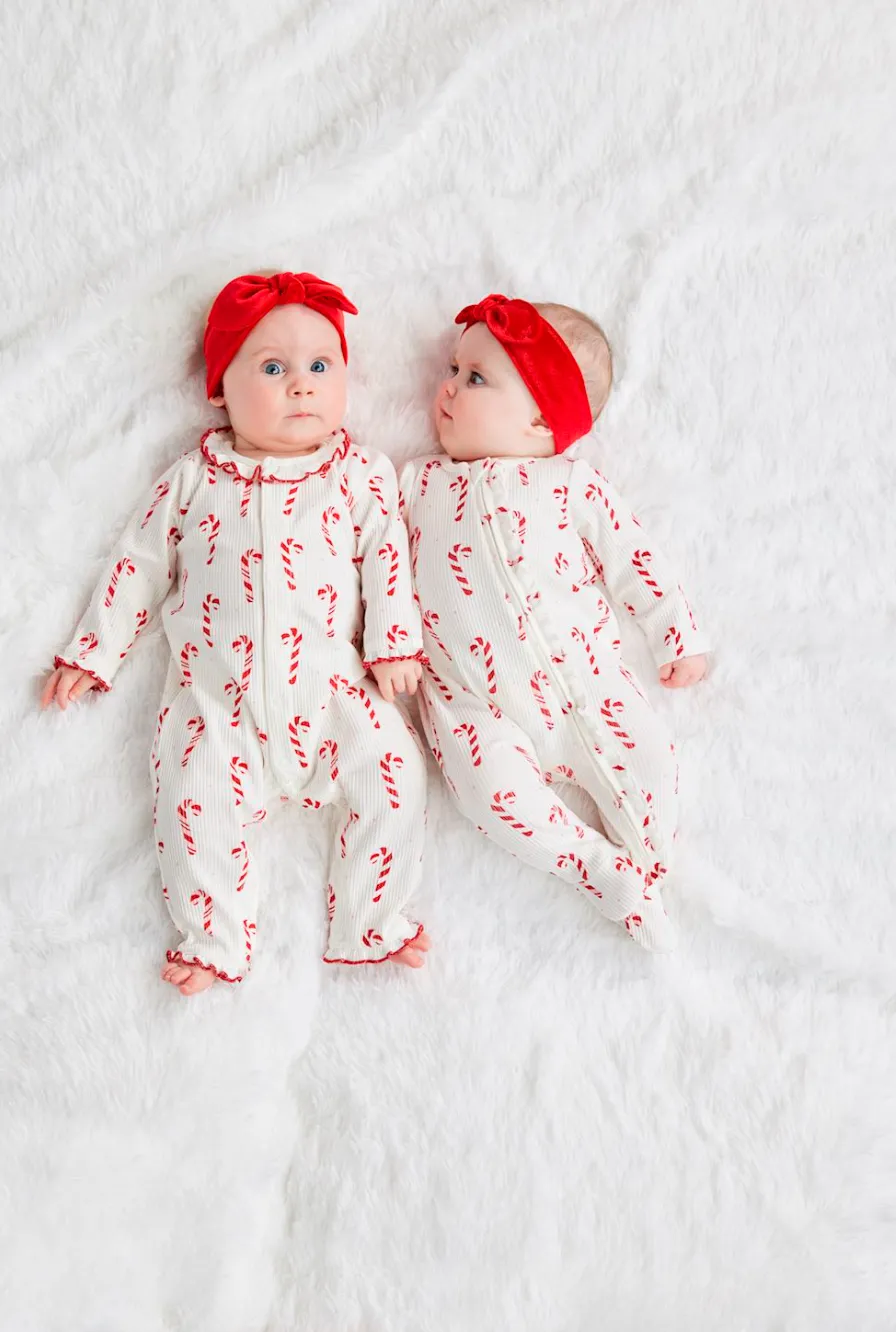 CANDY CANE SLEEPER & HEADBAND SET BY MUD PIE