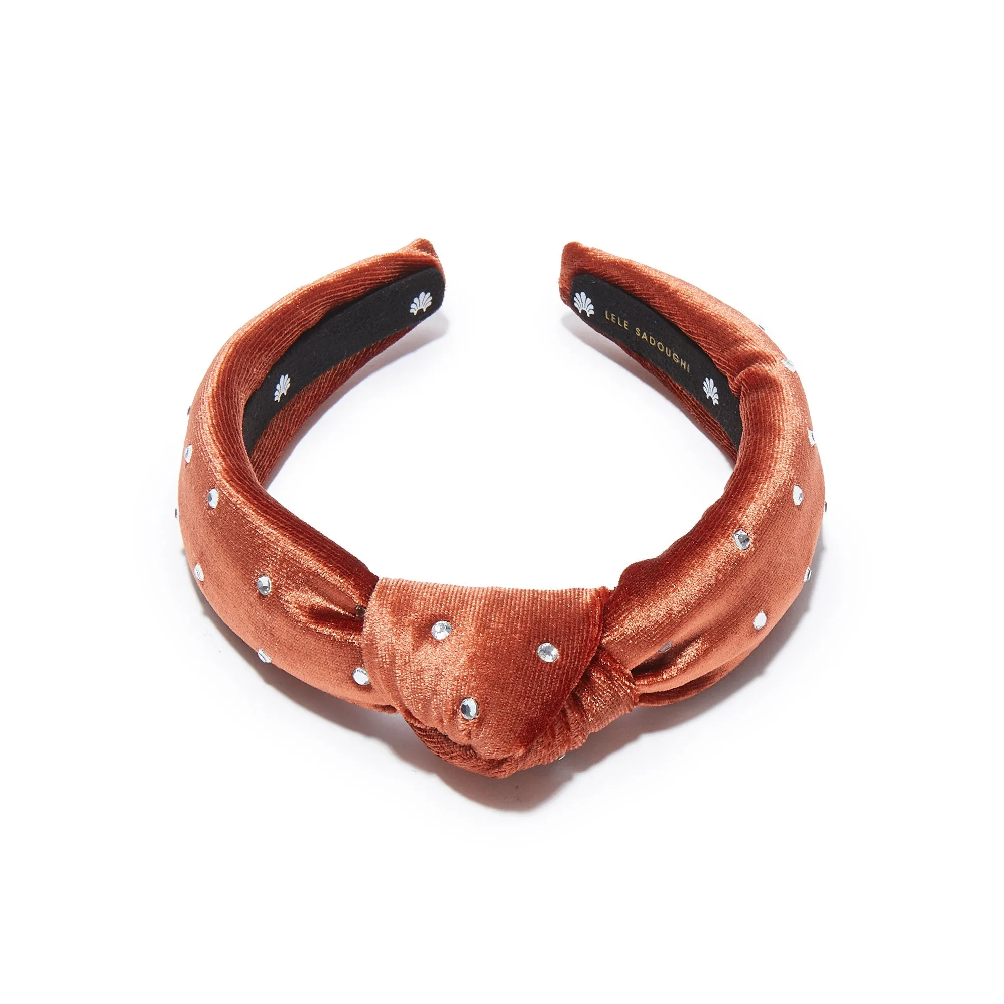 CEDAR BROWN KIDS CRYSTAL VELVET KNOTTED HEADBAND