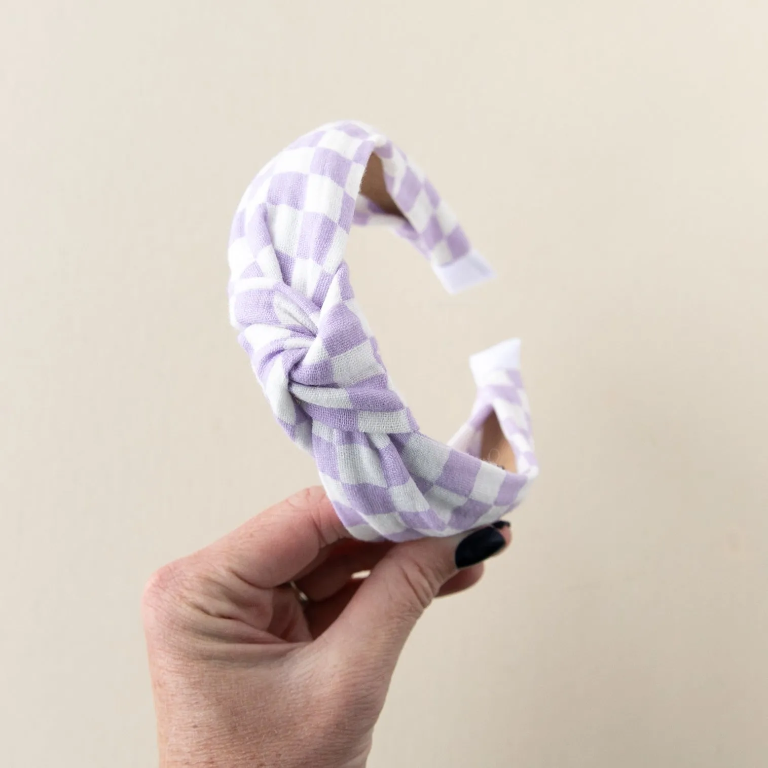 Checkerboard - Purple | Knotted Headband