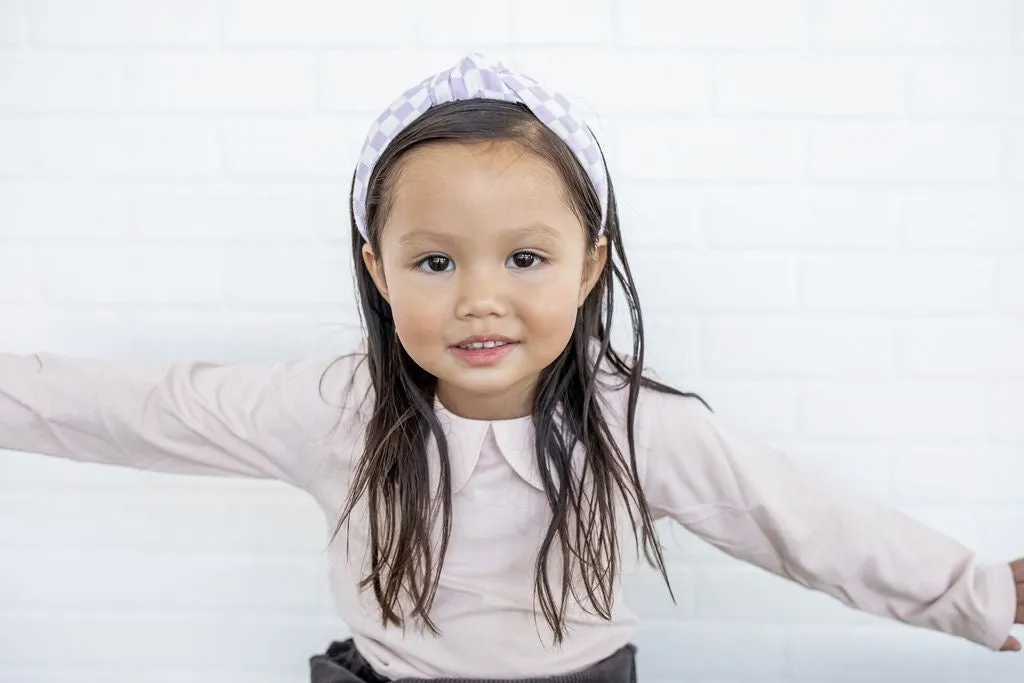 Checkerboard - Purple | Knotted Headband