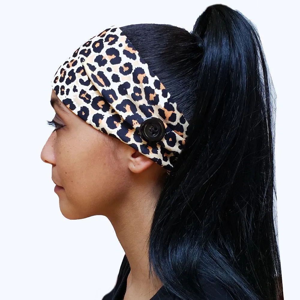 Cheetah Button Headband