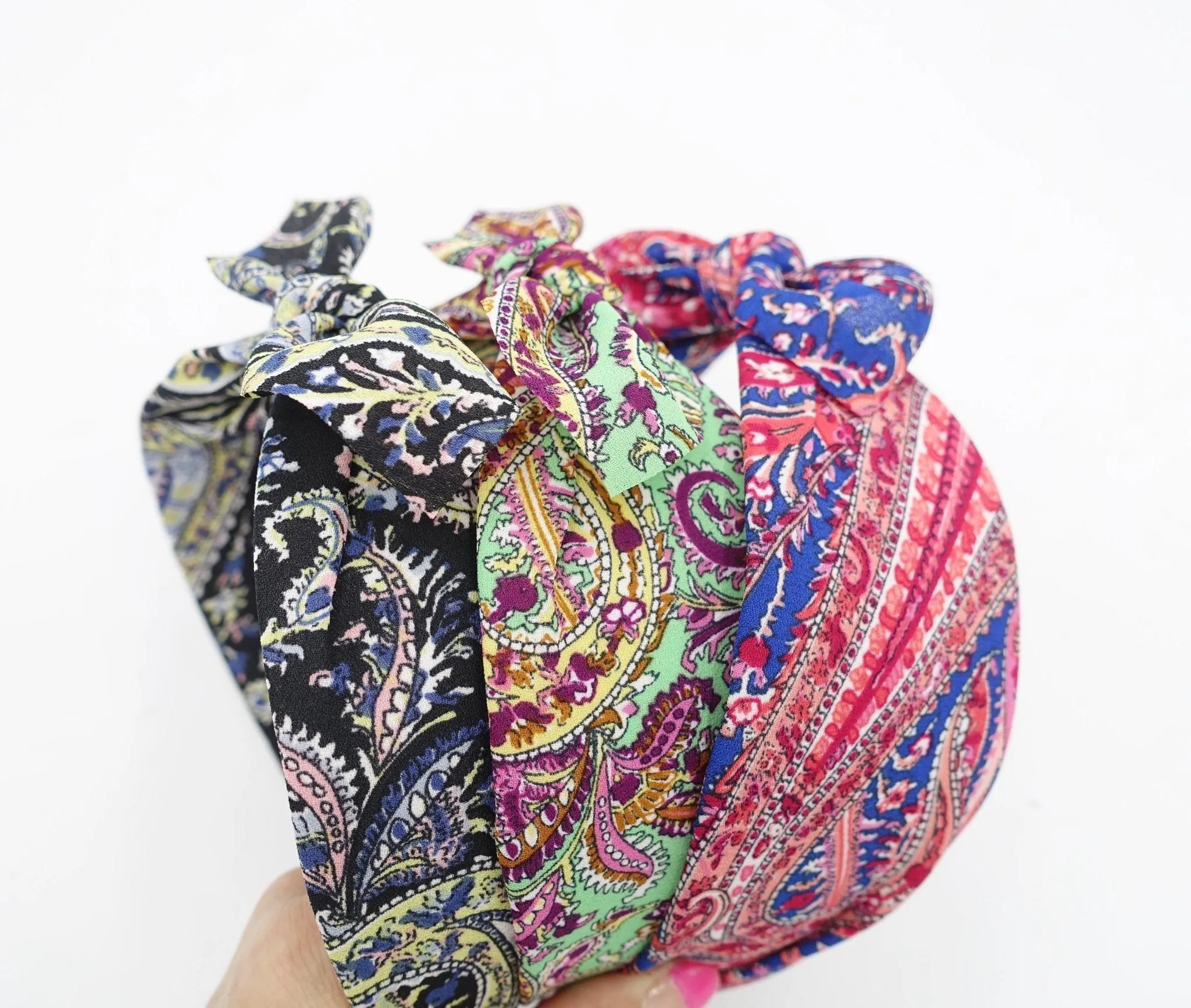 chiffon paisley headband bow knotted hairband Summer hair accessory for women