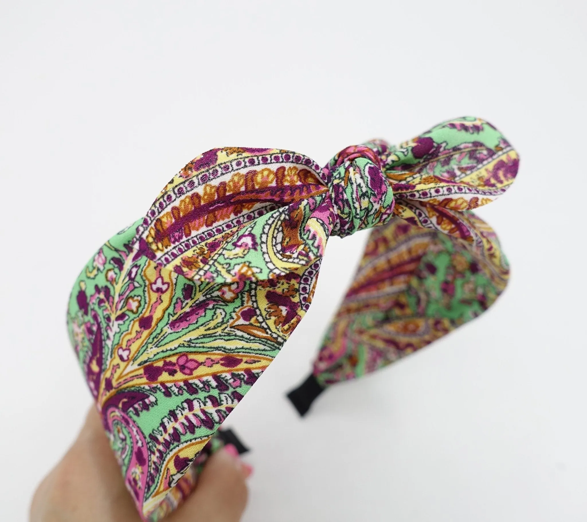 chiffon paisley headband bow knotted hairband Summer hair accessory for women