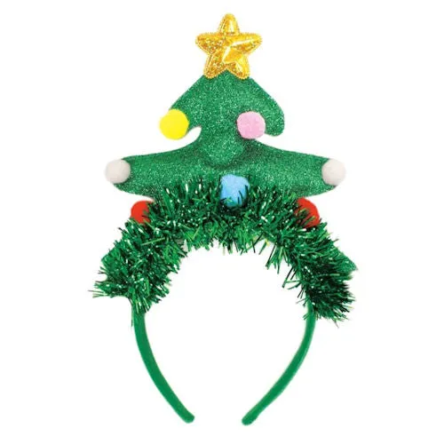 Christmas Tree Headband - Festive Holiday Party Accessory Novelty Costume Hairband