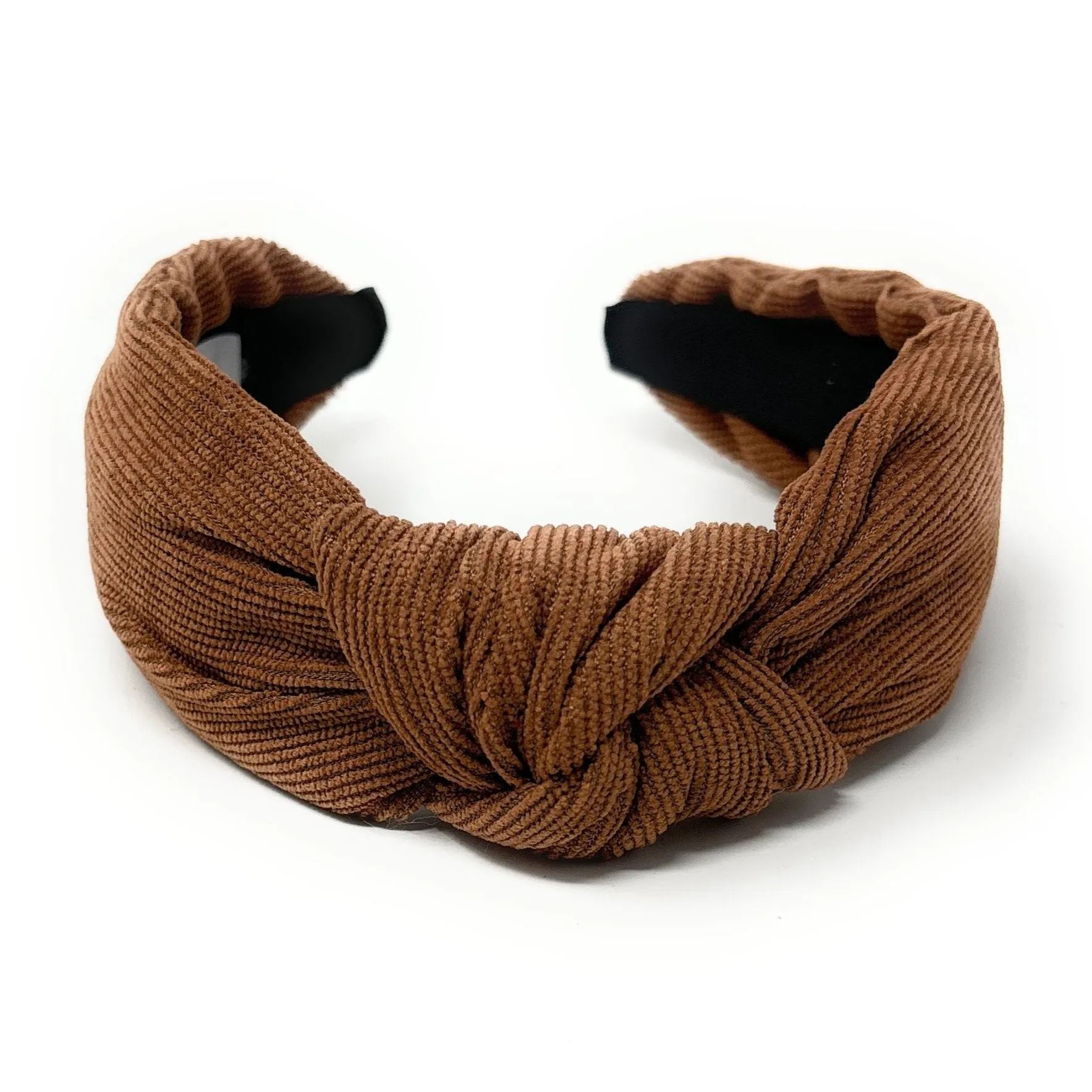 Coffee Corduroy Knotted Headband