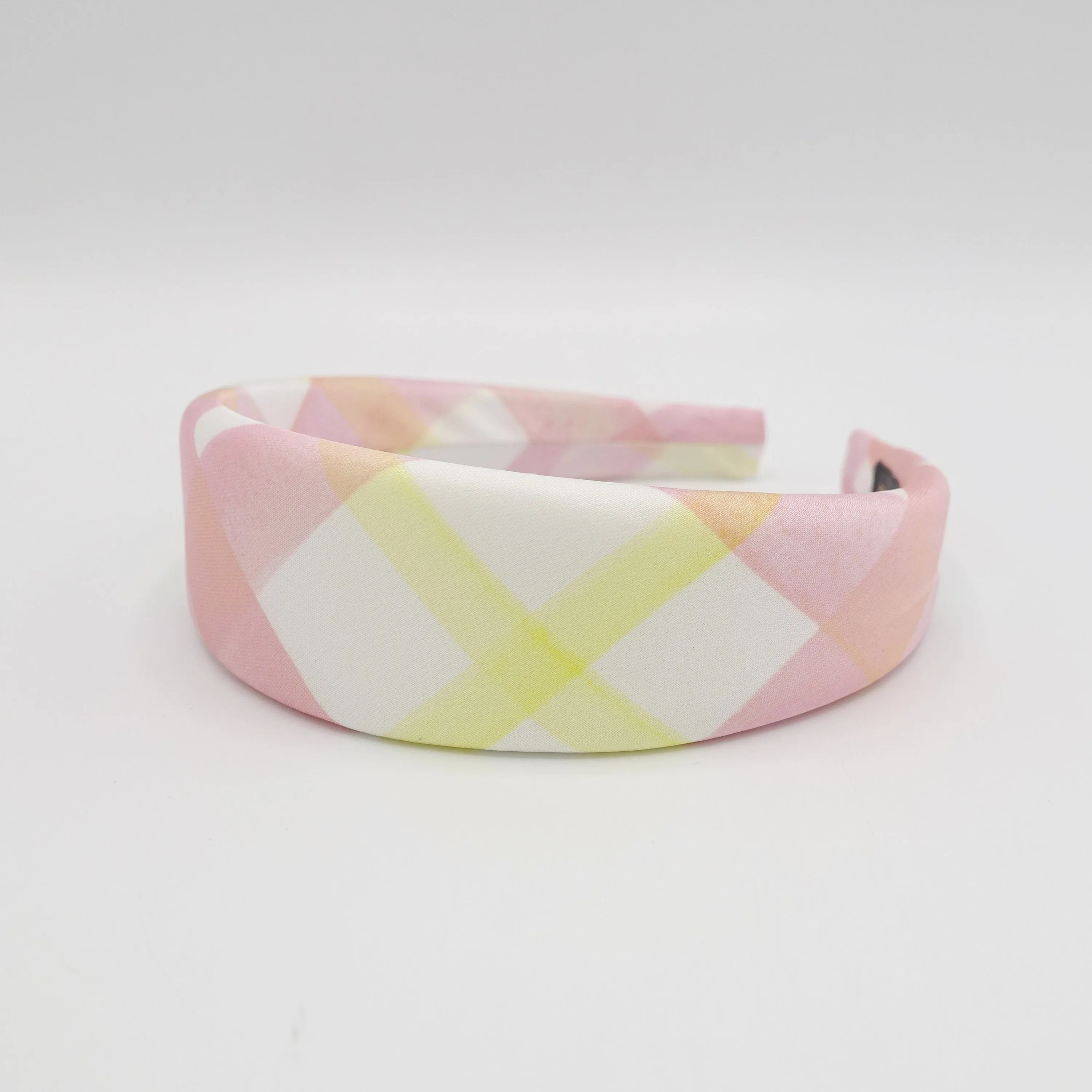 colorful check headband padded Spring Summer hairband for women