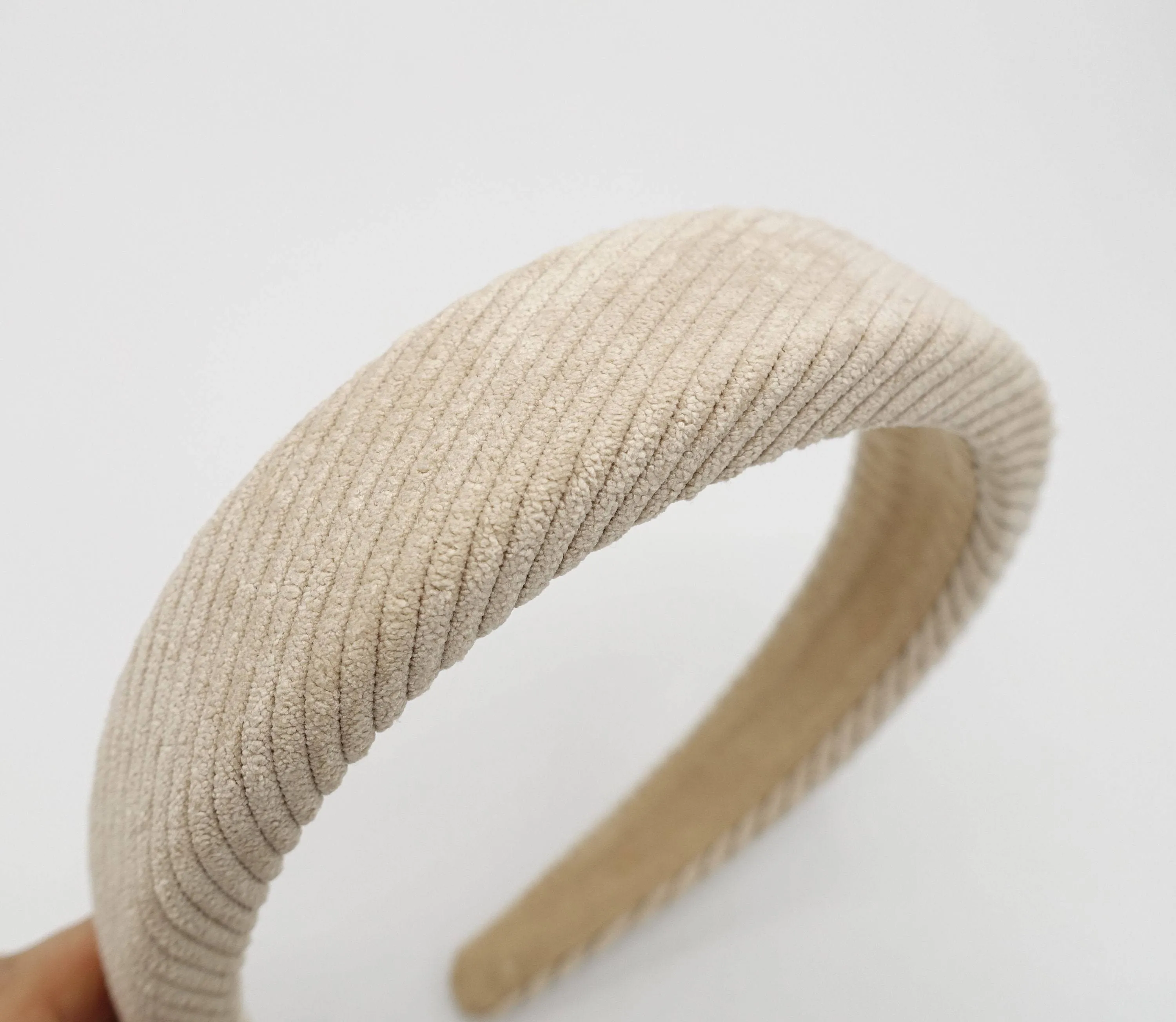 corduroy padded headband ribbed hairband for women