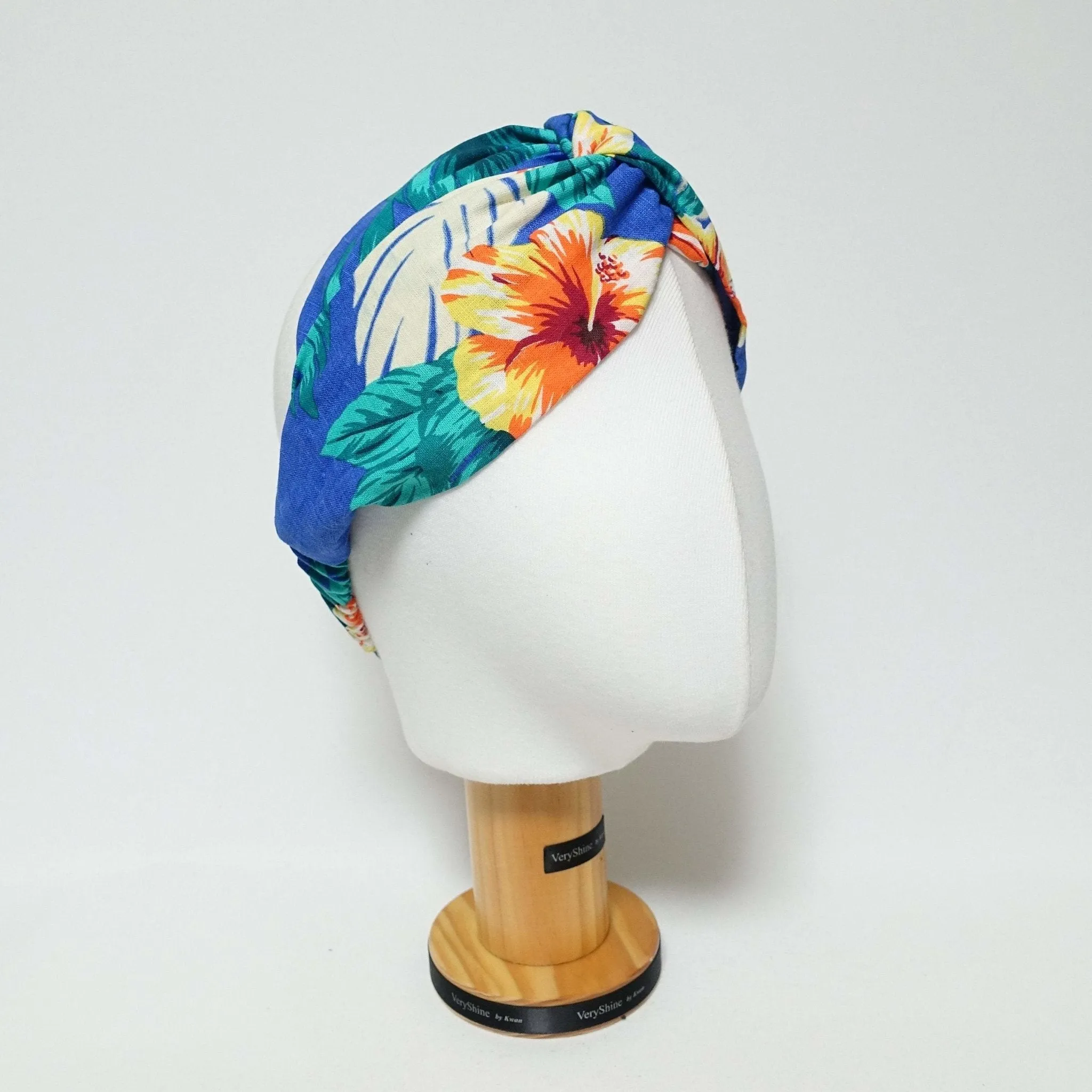 cotton big flower print headband cross twist tropical print vacation hairband woman hair accessory