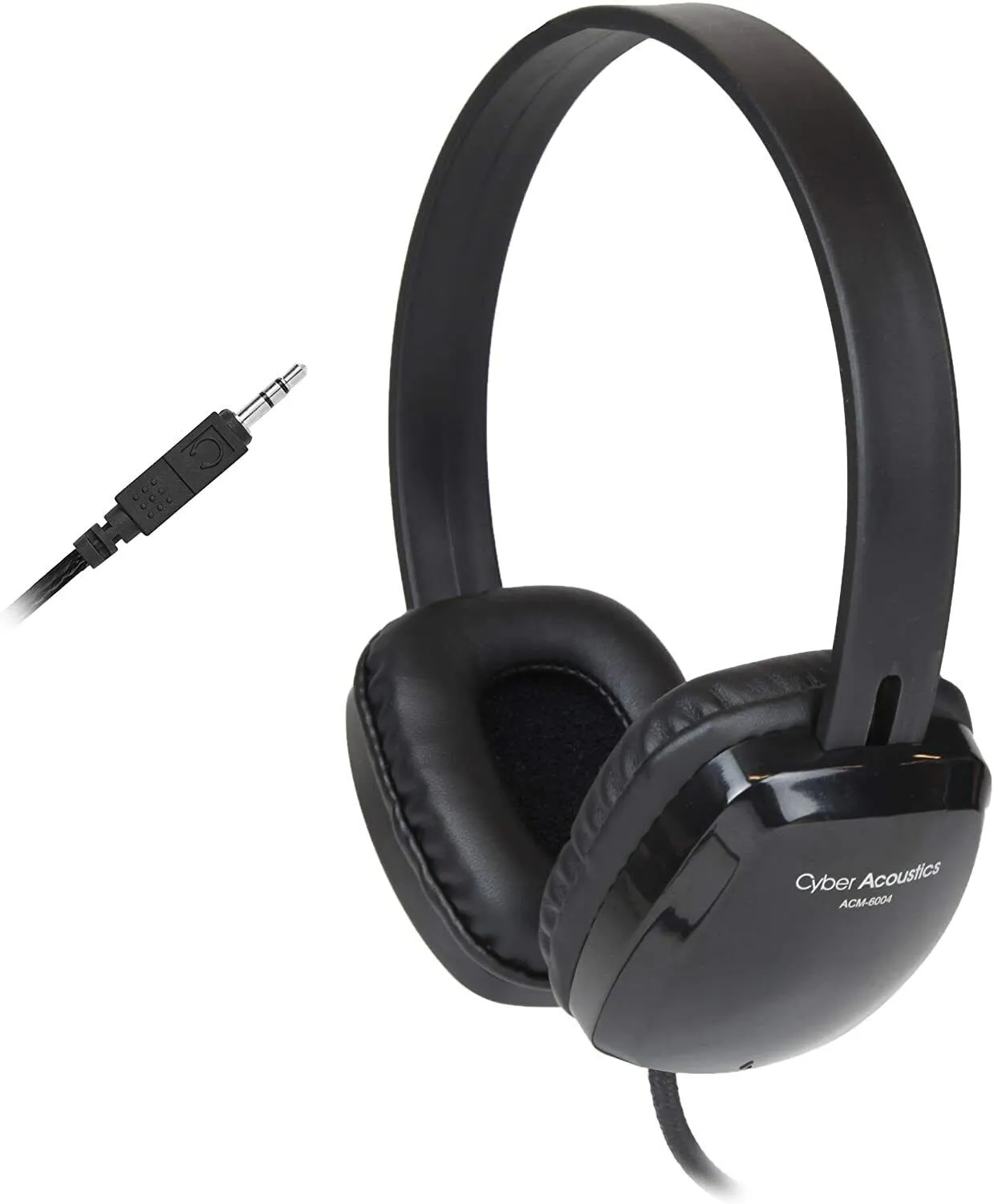 Cyber Acoustics ACM-6004 Stereo Headphones - Stereo - Black - Mini-phone (3.5mm) - Wired