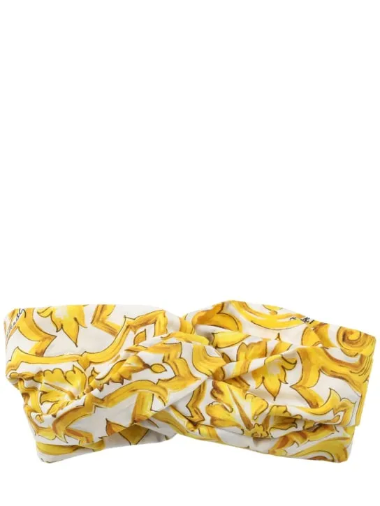 Dolce&amp;Gabbana   Maiolica print cotton poplin headband 