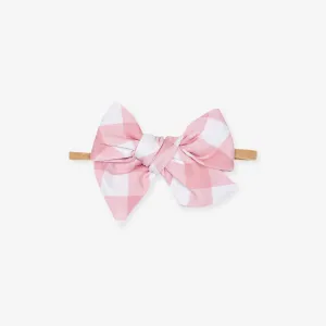 Dusty Rose Gingham Nylon Headband