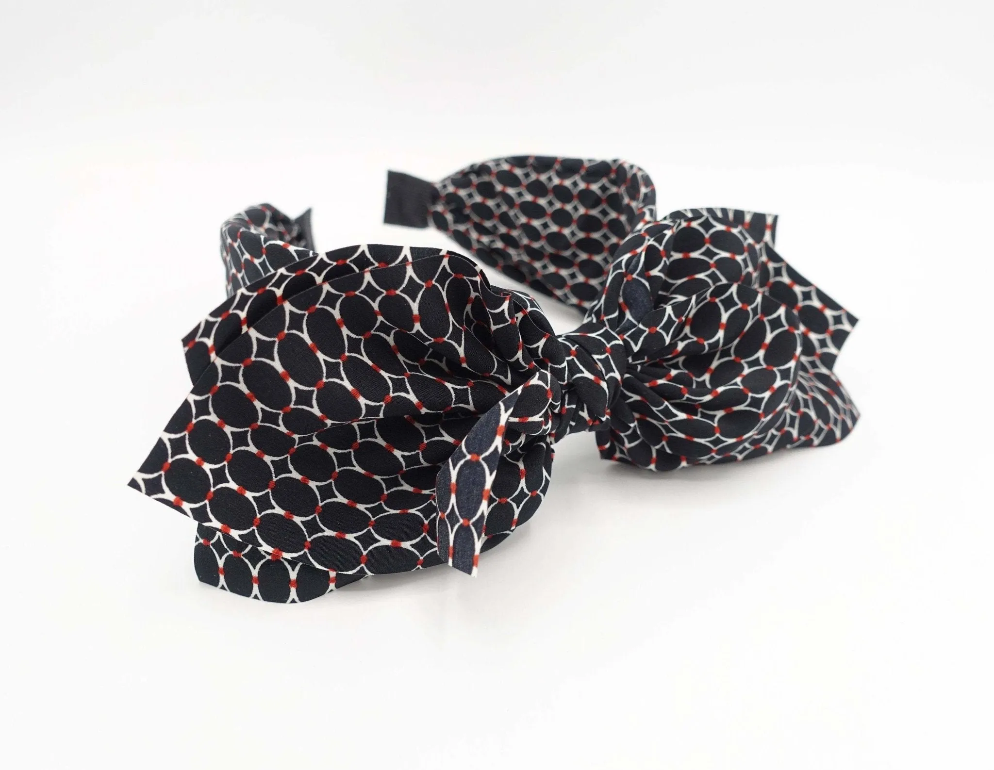 elliptical print multi-layered bow knot headband Spring Simmer headband for women