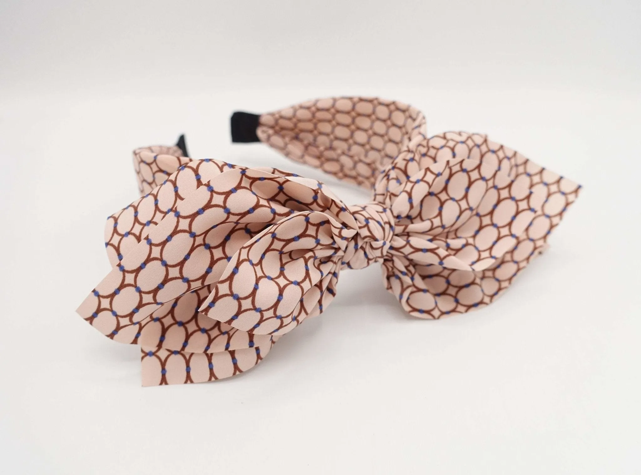 elliptical print multi-layered bow knot headband Spring Simmer headband for women