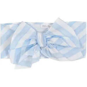 Girls Blue & White Stripe Cotton Headband