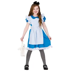 Girls Classic Storybook Alice Fancy Dress Halloween Costume