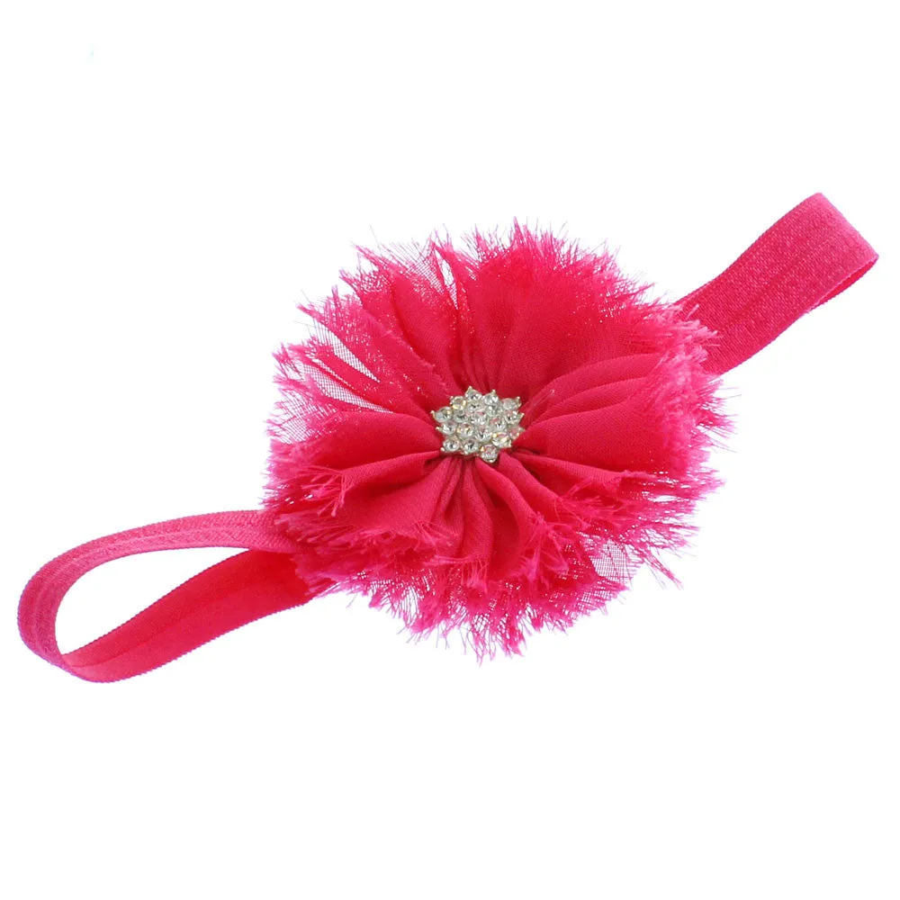 Girls Frayed Ballerina Flower Headband