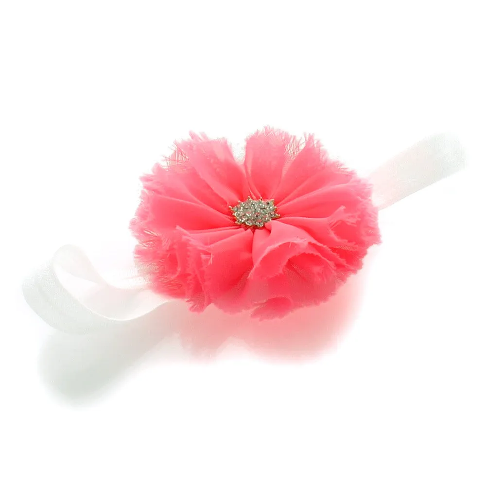 Girls Frayed Ballerina Flower Headband