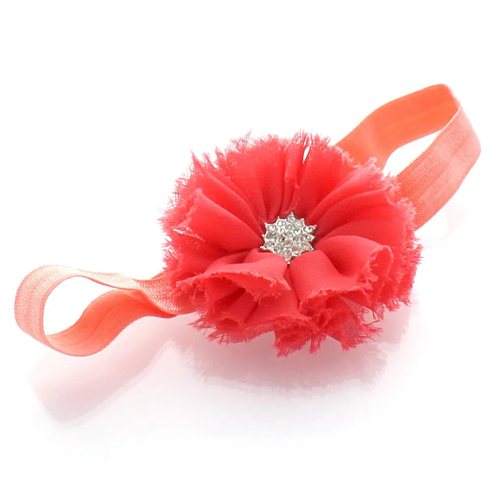 Girls Frayed Ballerina Flower Headband