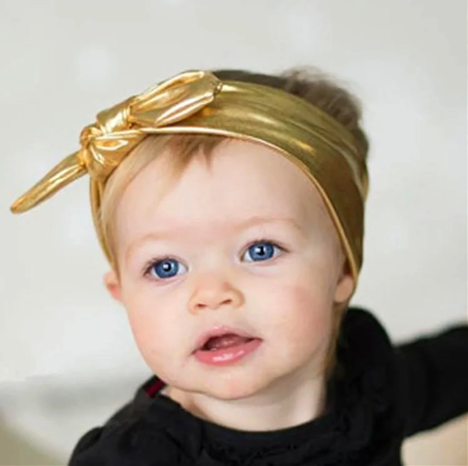 Girls Metallic Gold Top Knot Headband