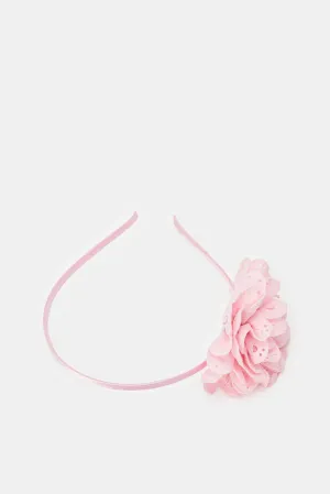 Girls Pink Floral Headband