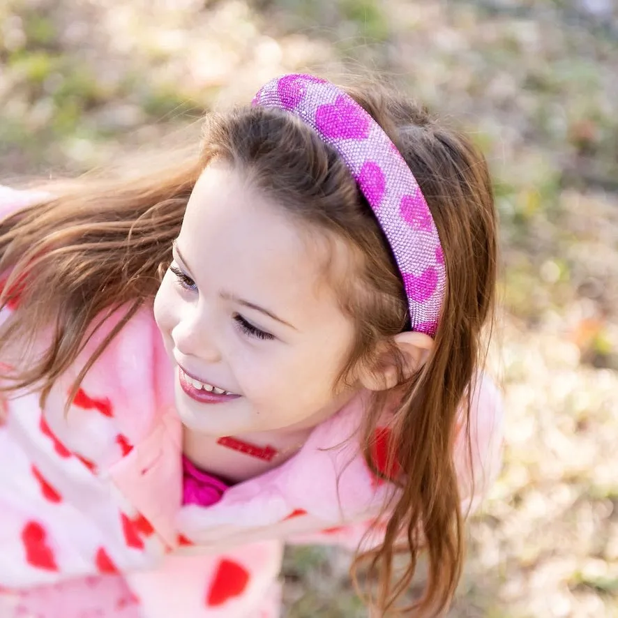 Glitzy Pink Heart Headband