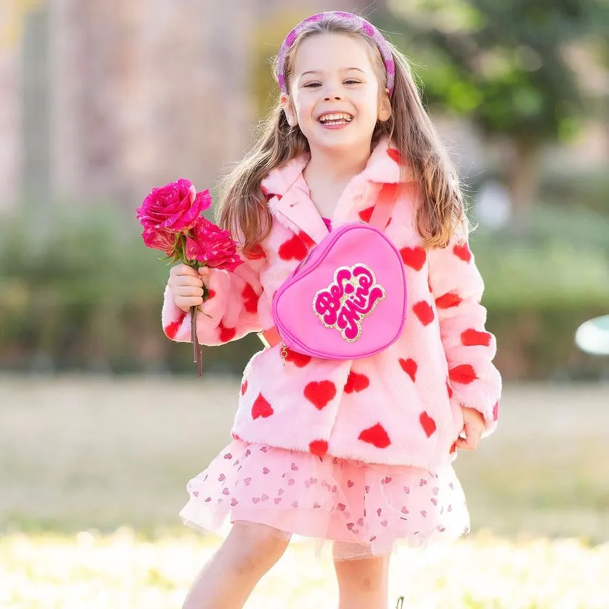 Glitzy Pink Heart Headband