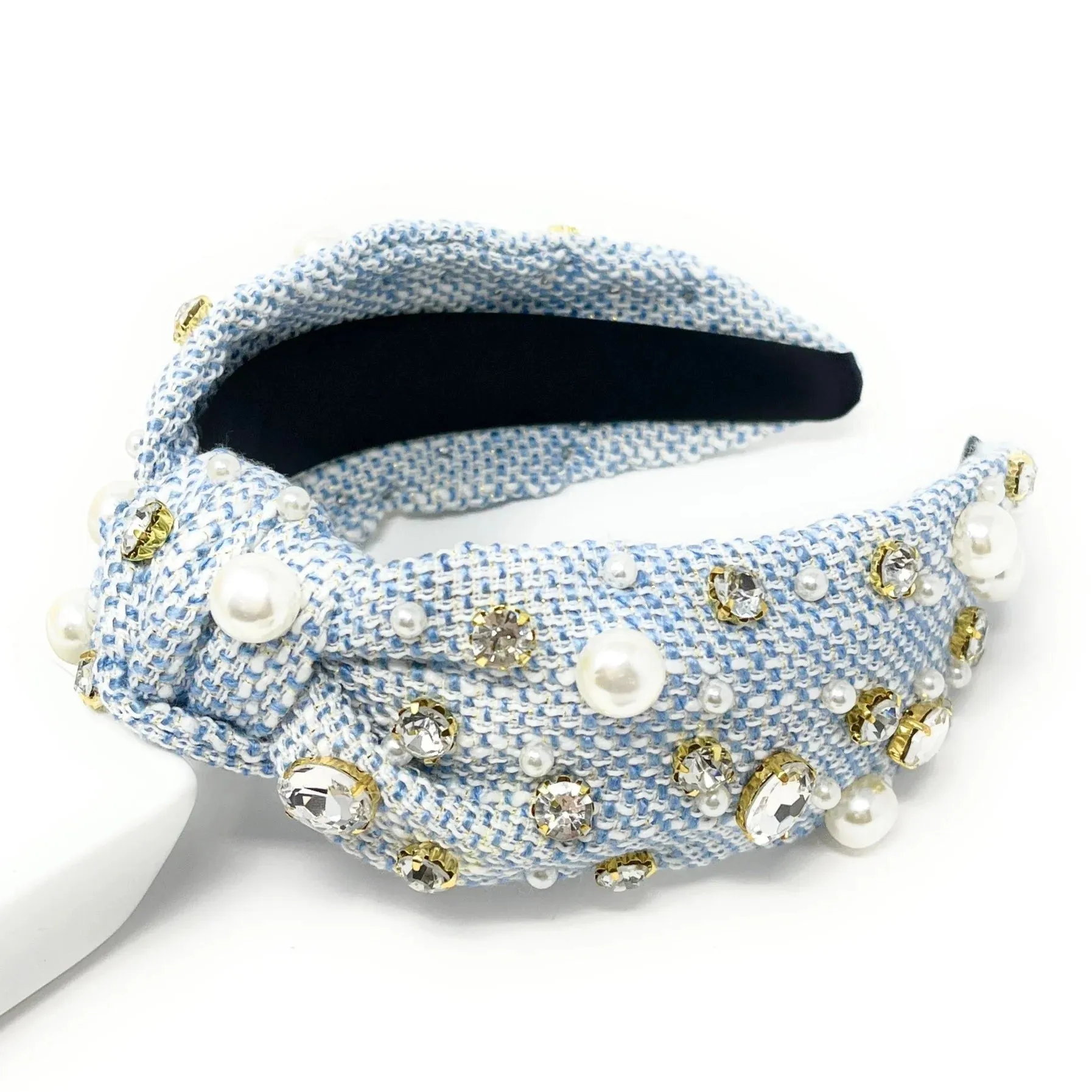 Grace Tweed Jeweled Knot Headband