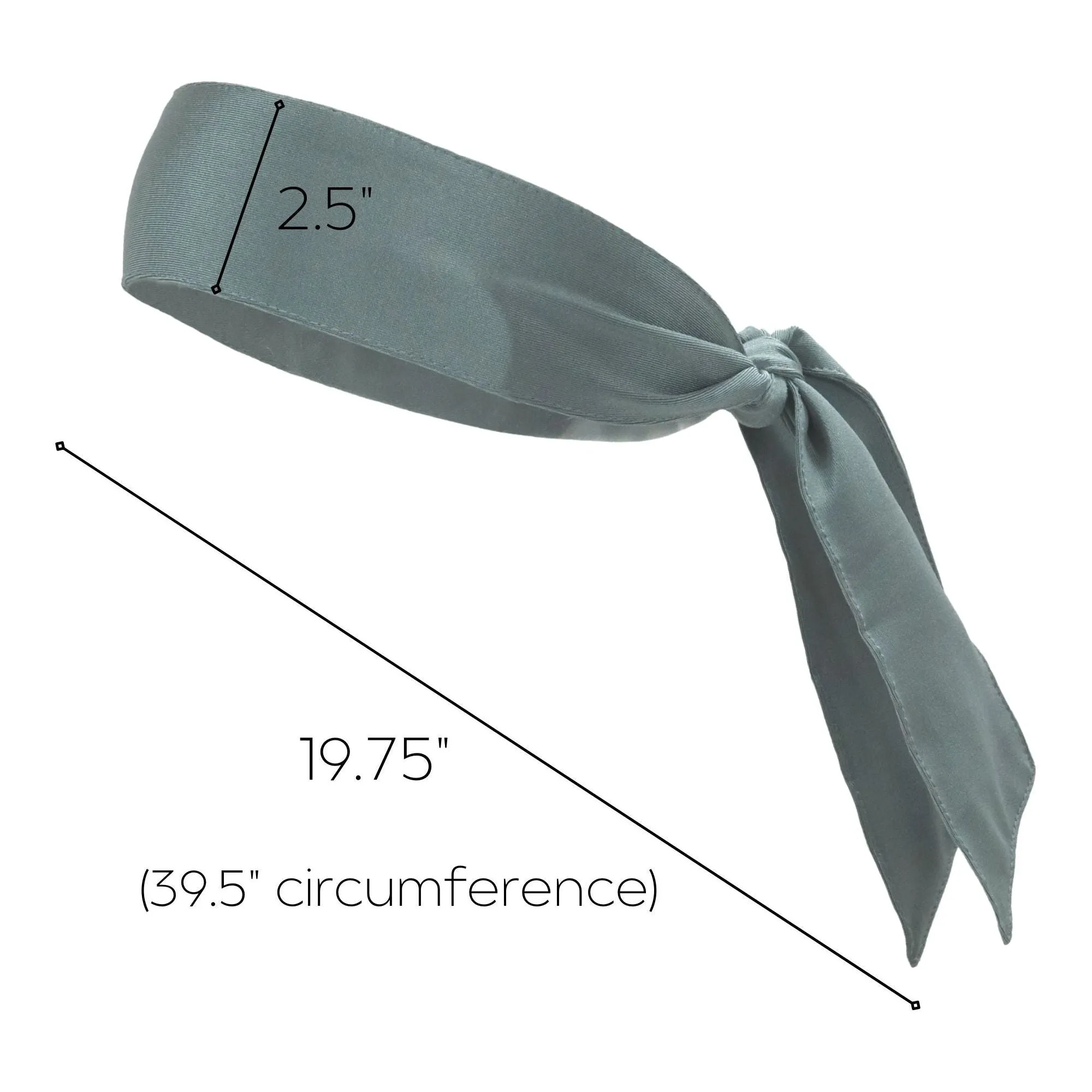 Gray Tie Headbands - 12 Pack