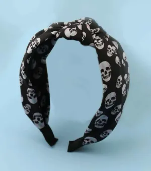 Halloween Skull Headband - Handmade Headpiece, Halloween Headpiece, Skull Bow, Skull Headpiece